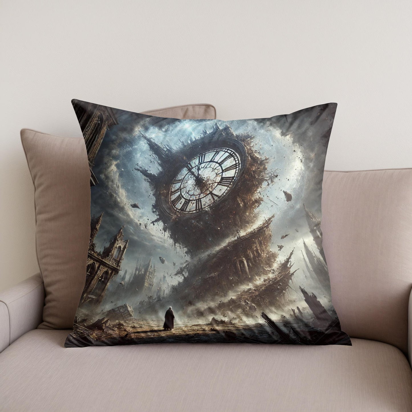 Fractured Time Cotton Cushion