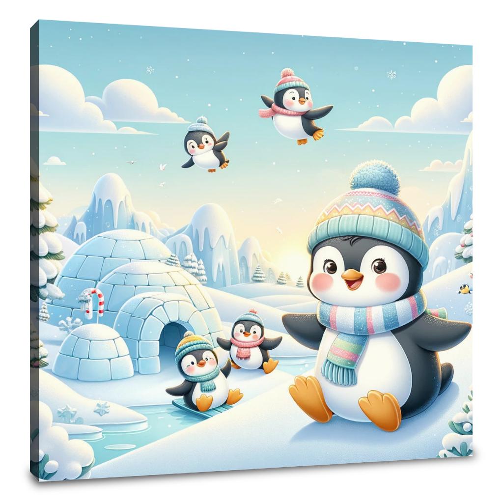 Penguin Frolic Canvas