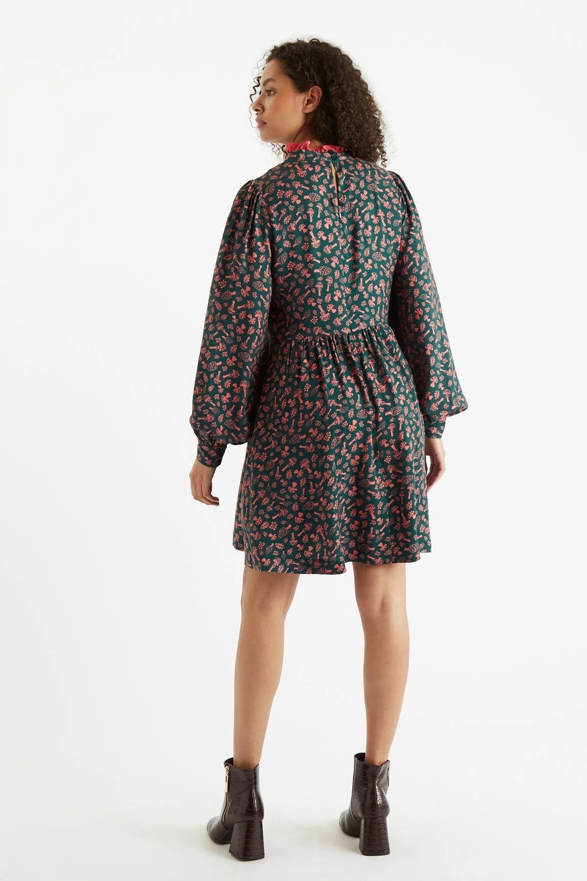 Louche Zura Mushroom Magic Print Long Sleeve Mini Dress