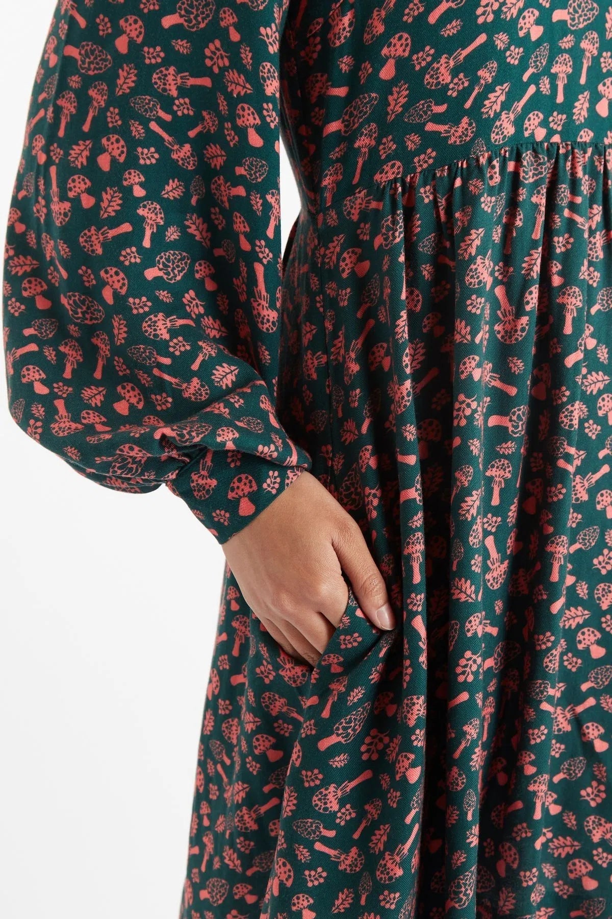 Louche Zura Mushroom Magic Print Long Sleeve Mini Dress