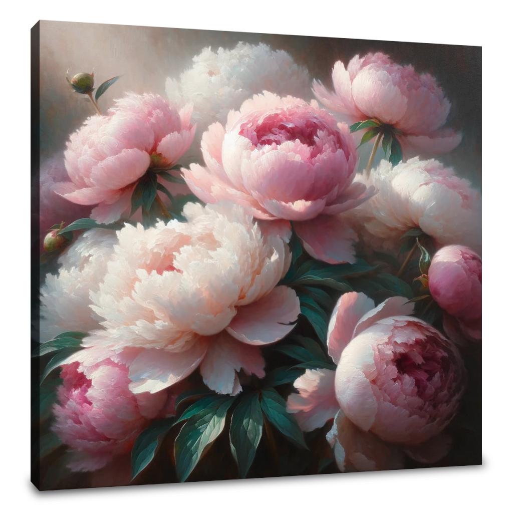 Morning Embrace Peonies Canvas