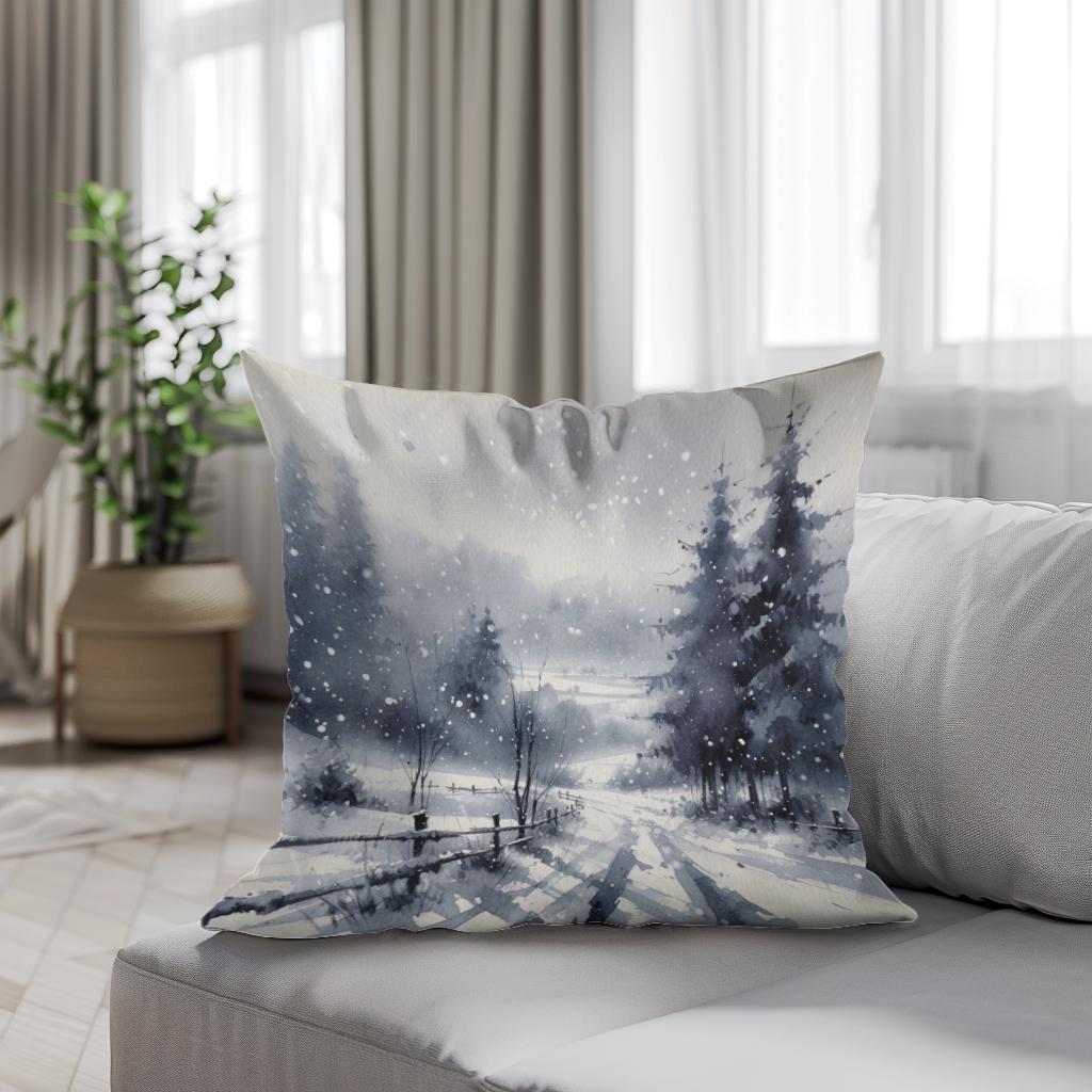 Whispering Winter Cotton Cushion