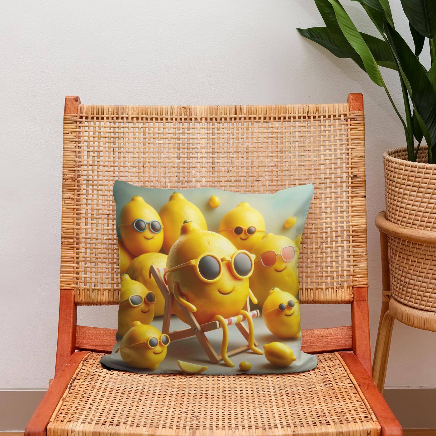 Lemonade Whimsy Cotton Cushion