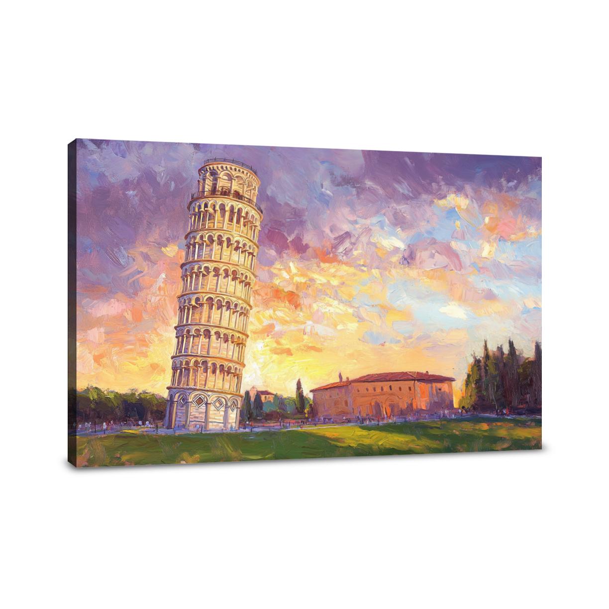 Pisa Sunset Romance Canvas